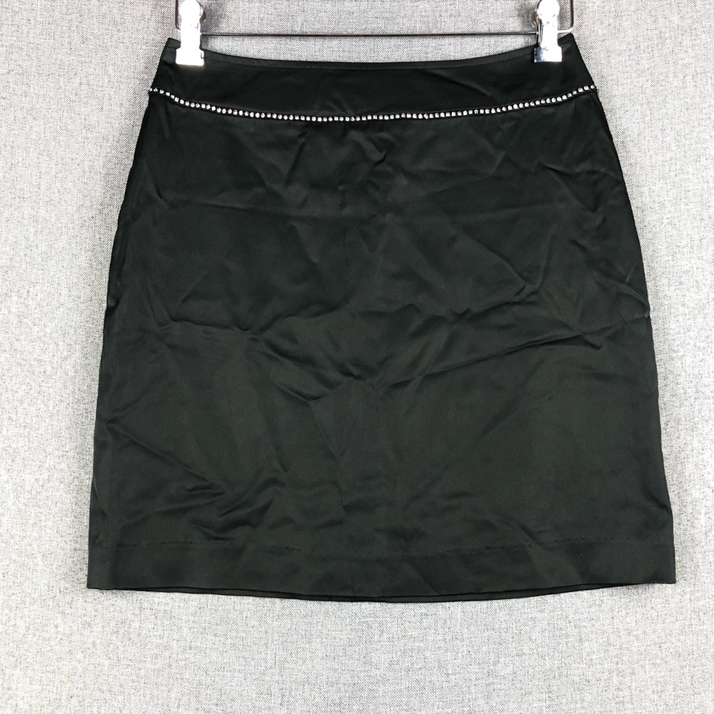Cache Y2K Women’s Satin Jeweled Mini Skirt Size 4